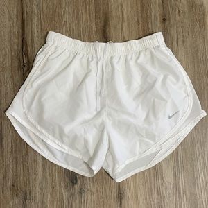 white Nike tempo running shorts size medium
